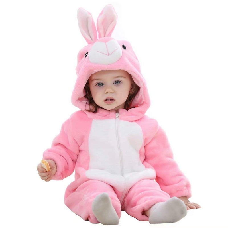 OLLULL Baby Bunny Costumes Unisex Toddler Outfit Halloween Dress Up Romper 12-18 Months - Image 1